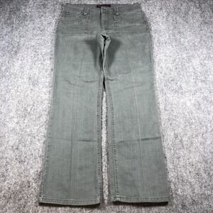 Gloria Vanderbilt Jeans Womens 10 Olive Gray Stretch Straight‎ Leg Flap Pockets